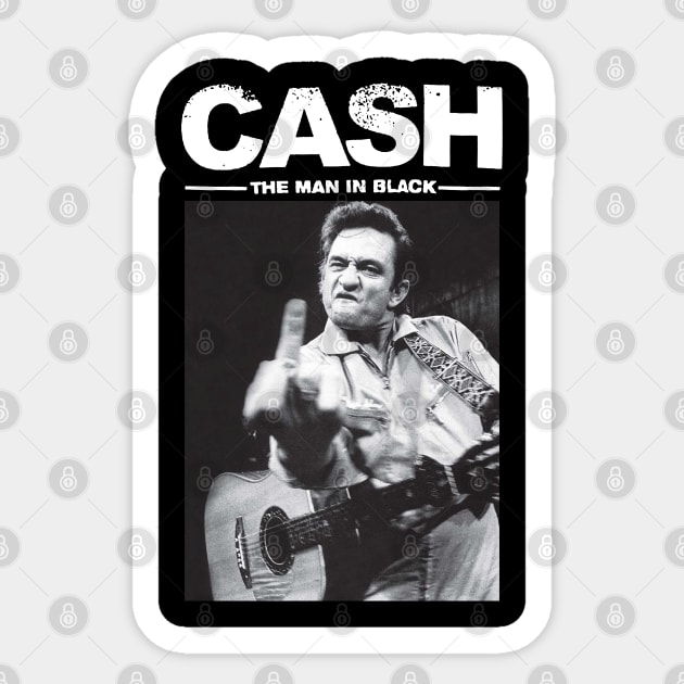 Middle Finger Johnny Cash | Vintage Sticker by BixterBitzzz